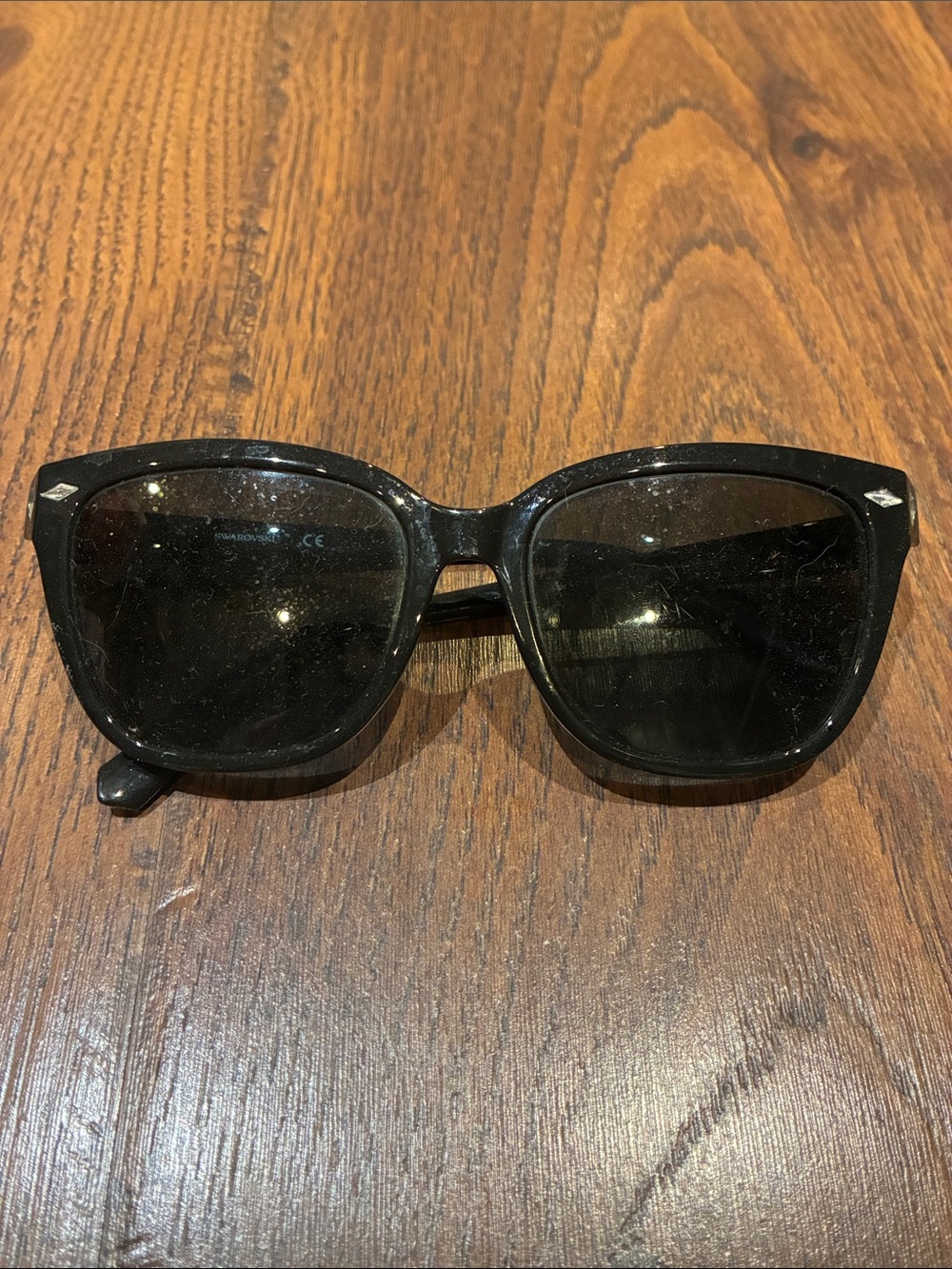 Swarovski Black Crystal-Accented Women's Sunglasses
